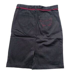Vintage Emily the Strange Pencil Skirt, Cat, Embroidered, Black, Size 5